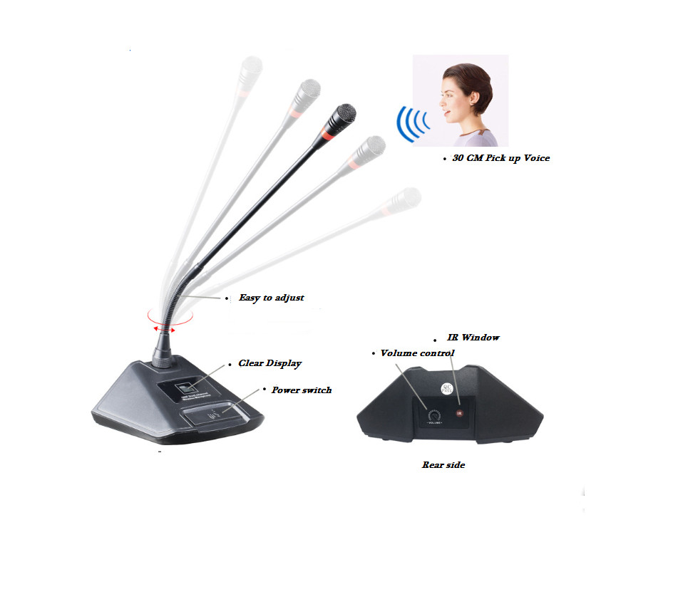 Gooseneck Conference Microphone for Wireless System 4200S Black