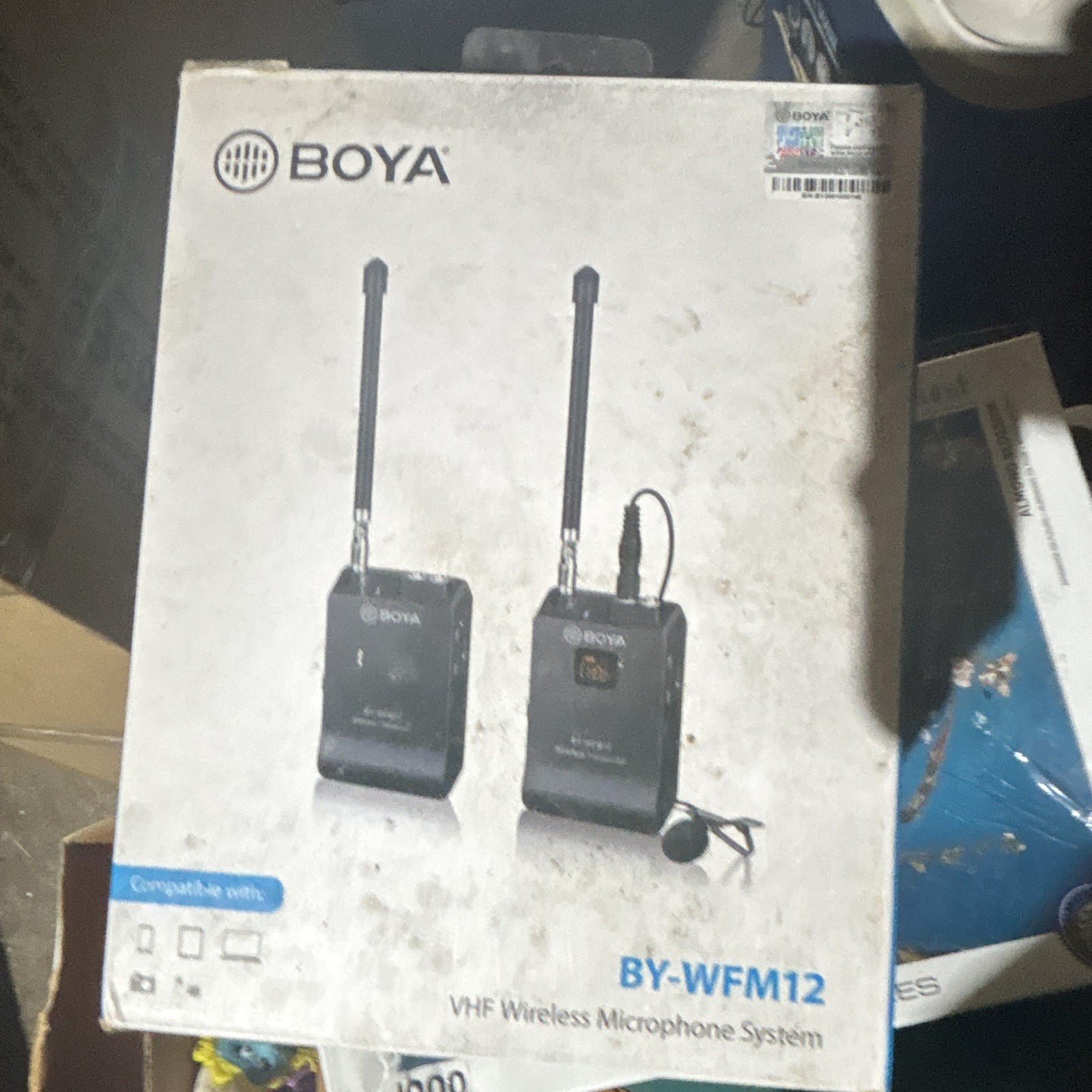 BOYA BY-WFM12 VHF Wireless Lavalier Mic System 3.5mm 15hr Battery