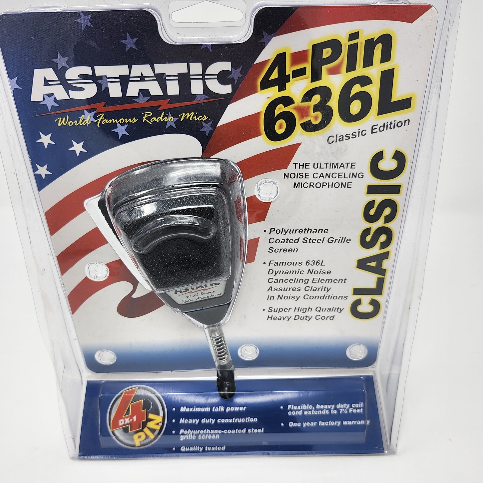 ASTATIC 636L CLASSIC CB Ham Radio Microphone 4 Pin mic