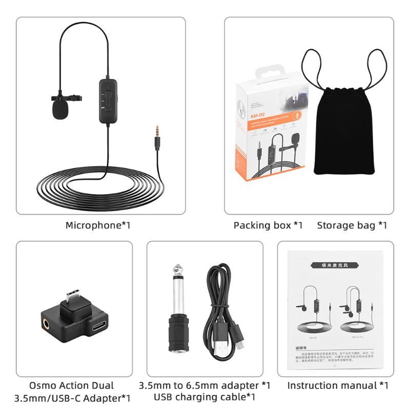 Transmitter Set Microphones For DSLR Camera Camcorder Recorder Mic