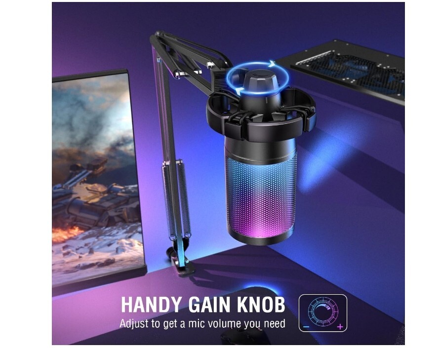 Gaming RGB USB Condenser Microphone, PC/PS5/Streaming/Podcast/Video-FIFINE A6NEO