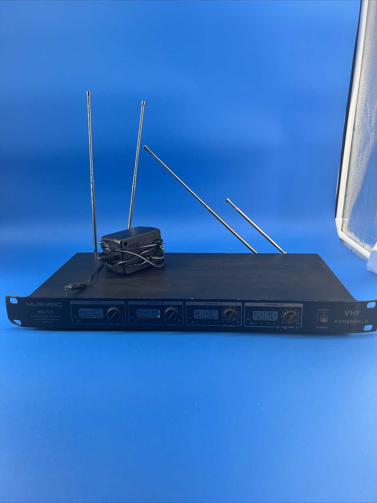 Musysic MU-V4 Professional Wireless Audio Microphone System VHF 4 Channels Works