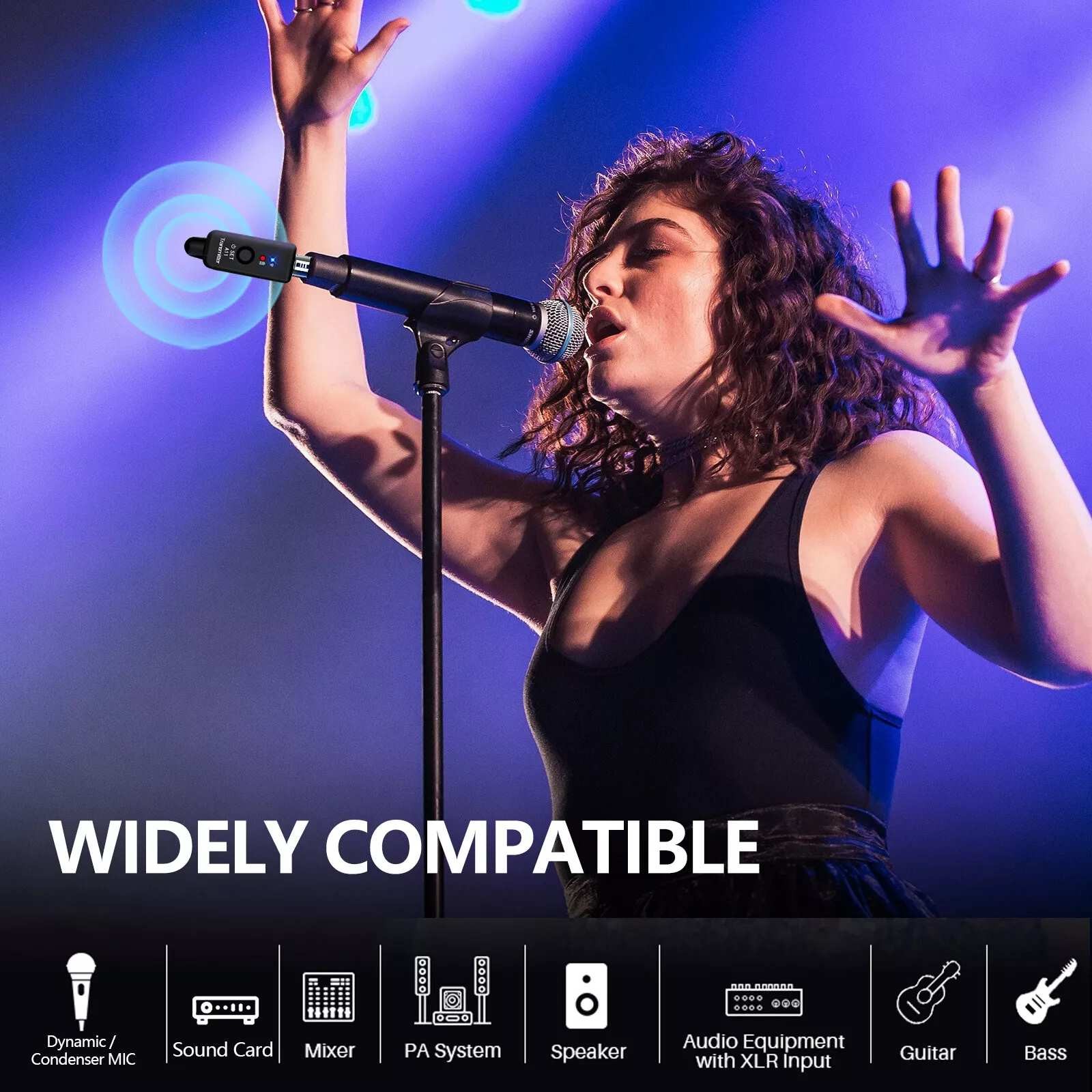 1set Audio Transmitter&Receiver High Sound Quality Wireless Microphone System
