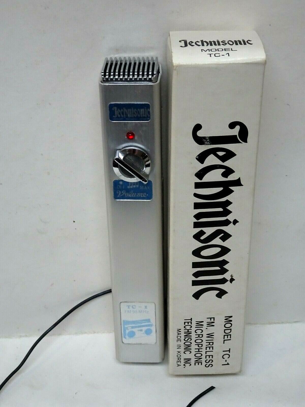 Vintage Used Technisonic Model TC-1 FM Wireless Microphone w/Box Made in Korea