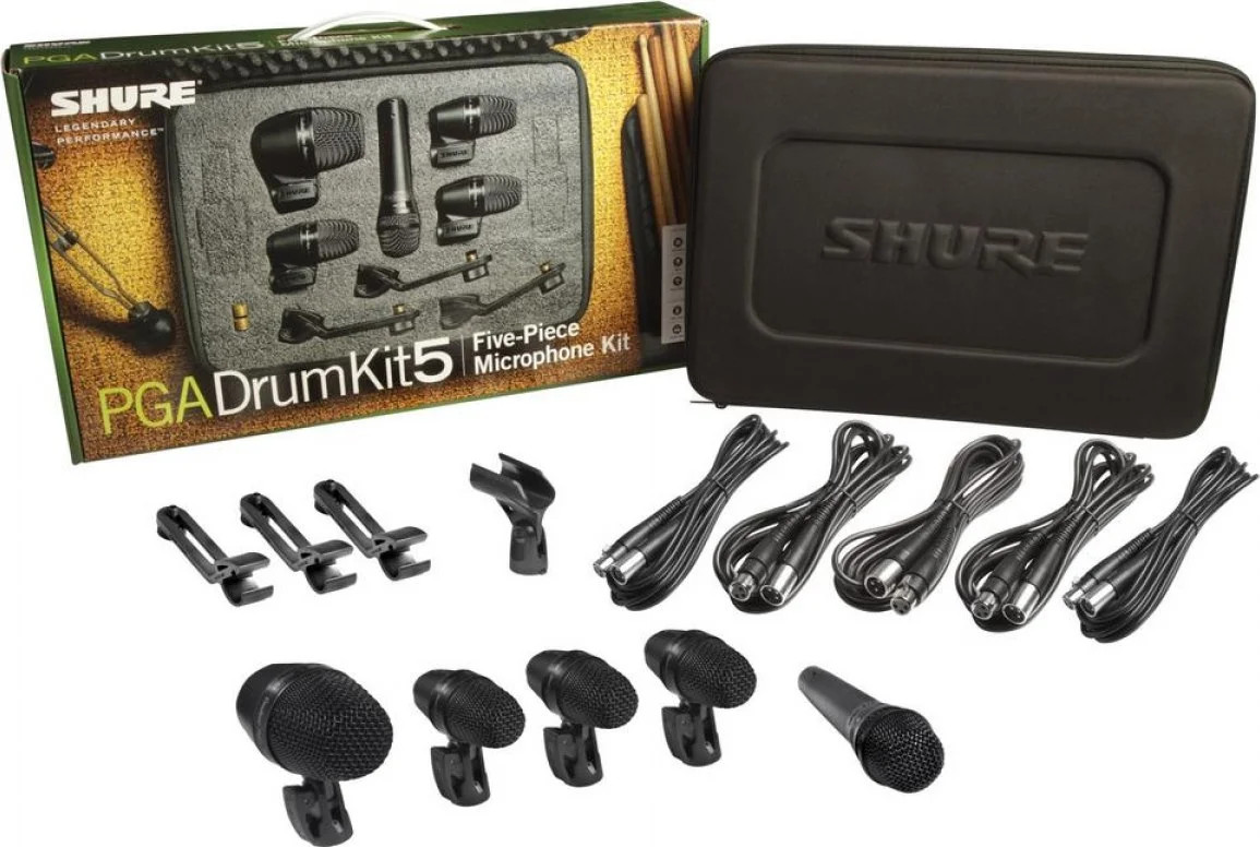 Shure PGADRUMKIT5 5 Piece Microphone Set For Drum Kit
