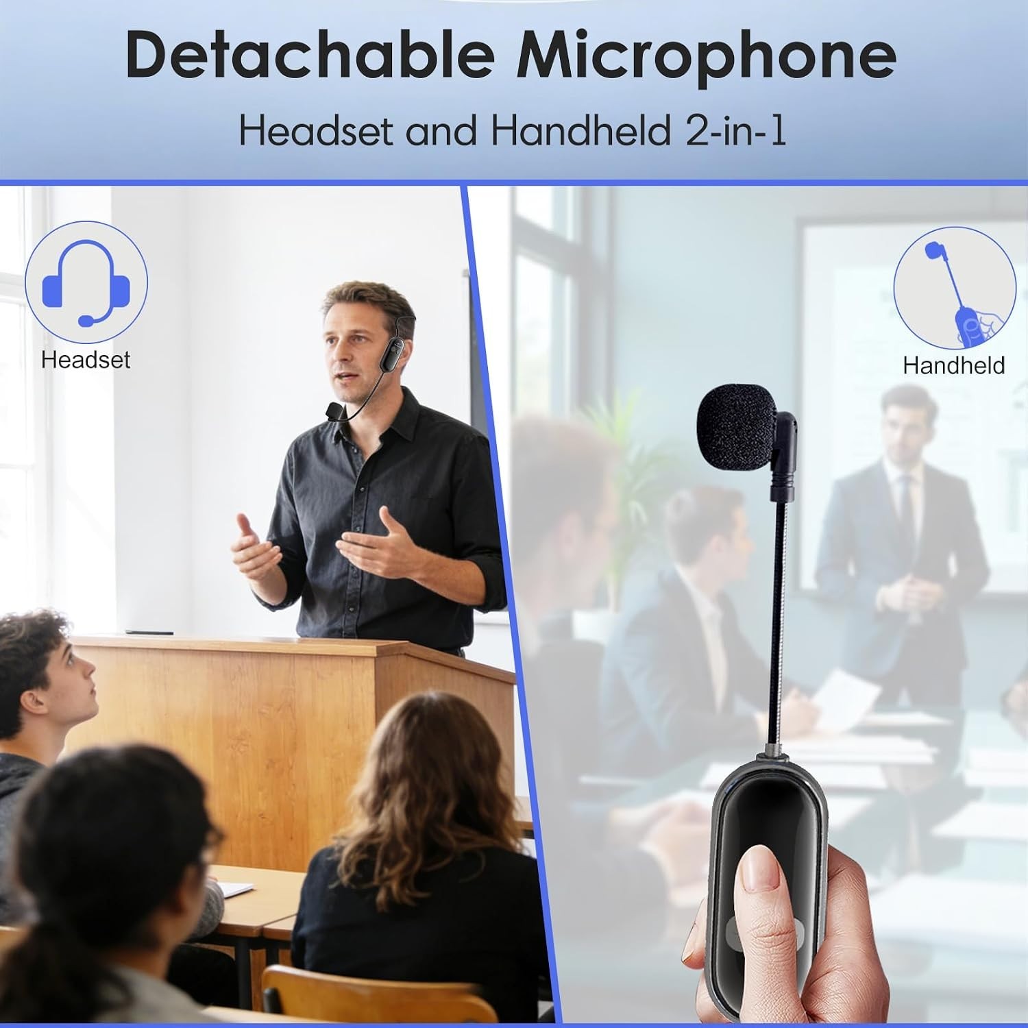 2.4G Wireless Microphone System for Two – USB-C Rechargeable & Versatile Use