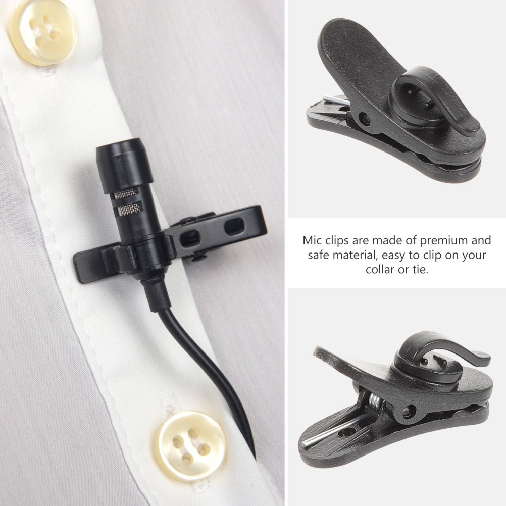 20 Pcs Lapel Collar Clamps Replacement Mic Clip Microphone Holder