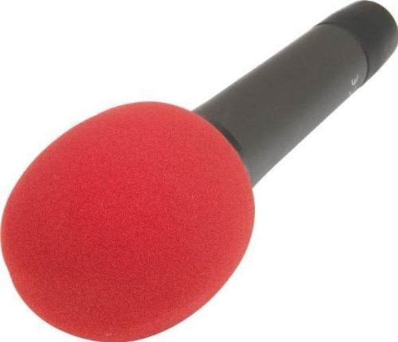 Red Foam Windscreen for Handheld Mics – Enhances Sound Clarity & Protection