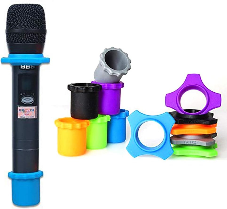 6 Sets Wireless Handheld Microphone Shakeproof Anti-Rolling Mic Protection Silic