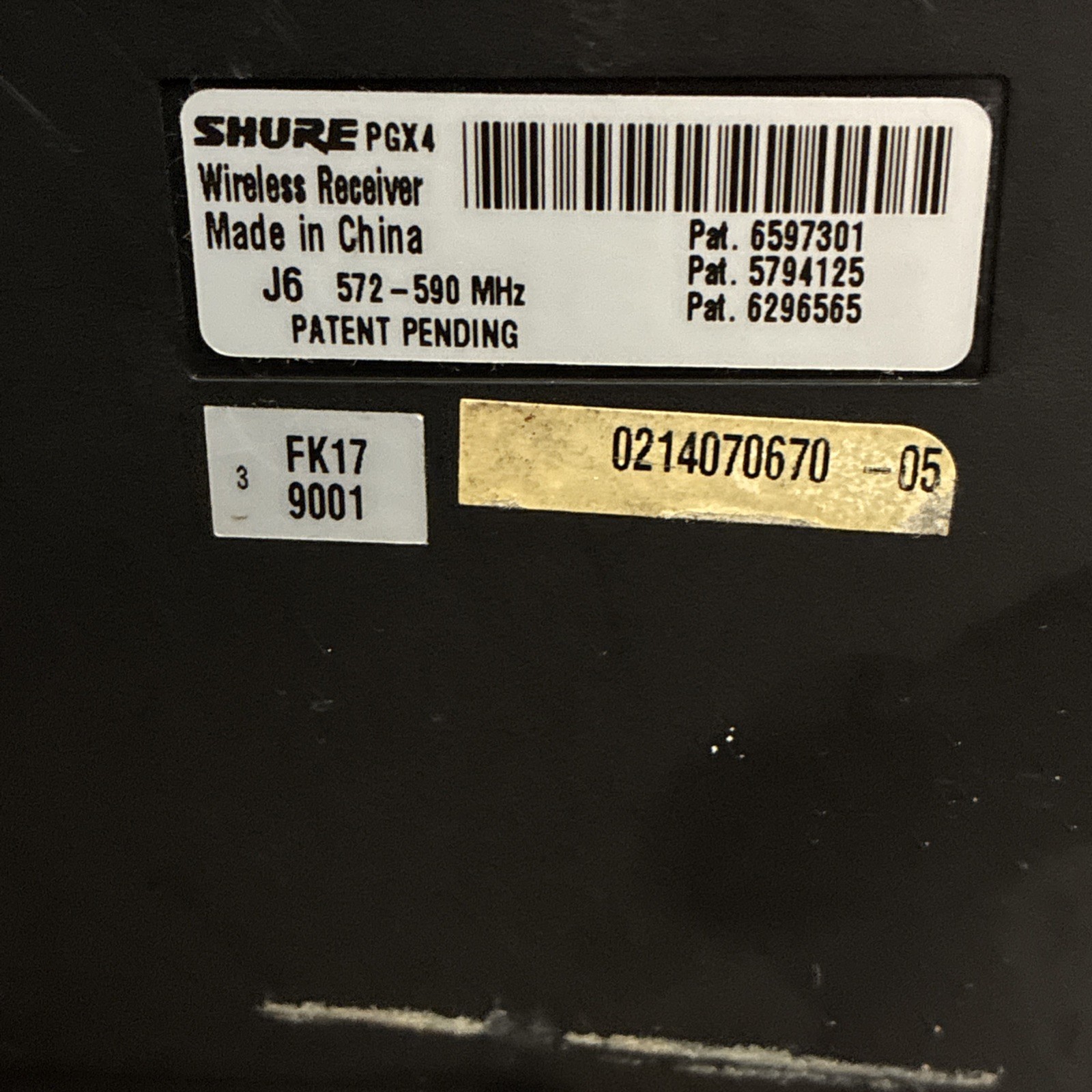 Shure PGX4 L5 Handheld Wireless Microphone System PGX Receiver 644-662MHz Tested