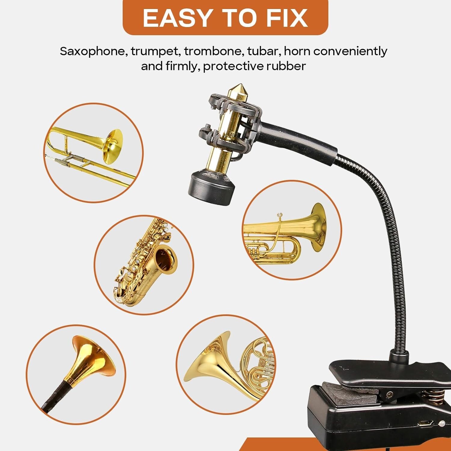 Professional UHF Wireless Instrument Microphone Saxophone Trumpet trombone horn
