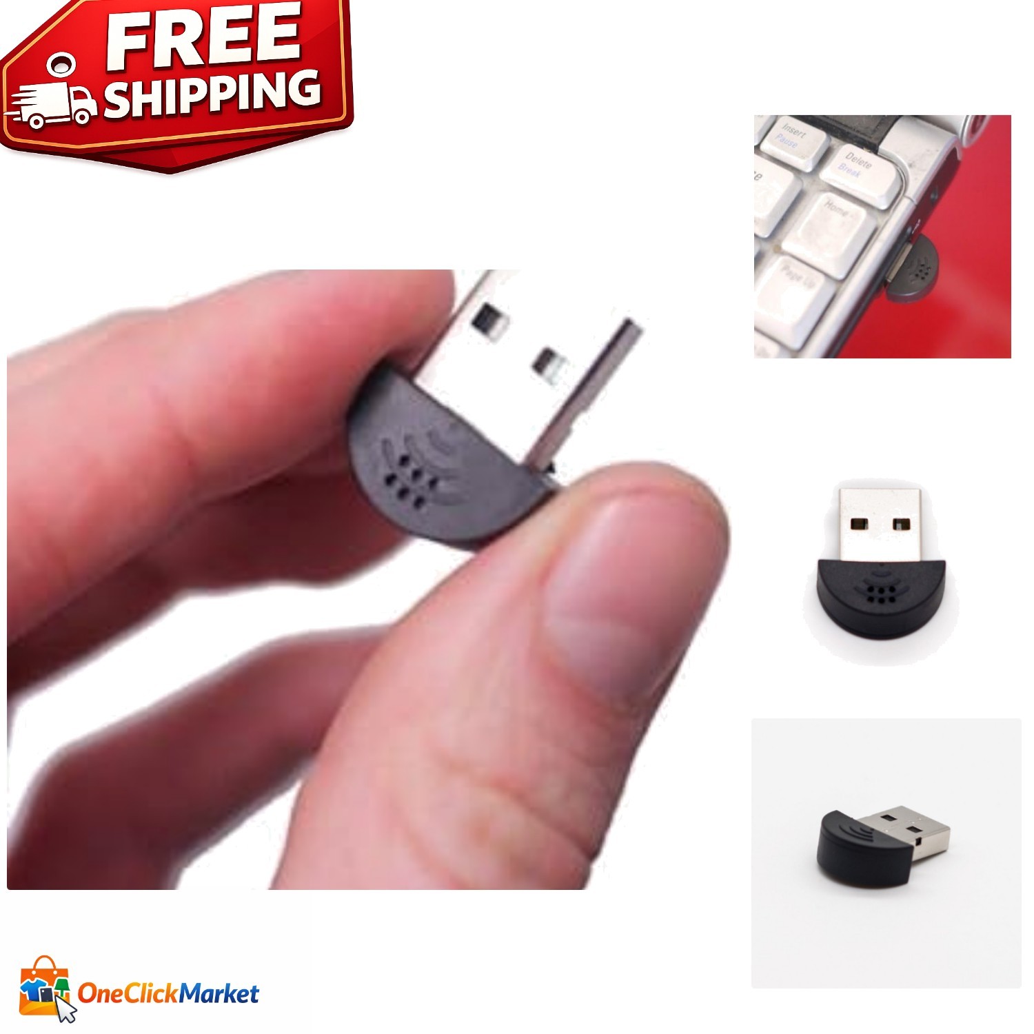 Omnidirectional Mini USB Mic for Skype & Voice Recognition – Portable Design