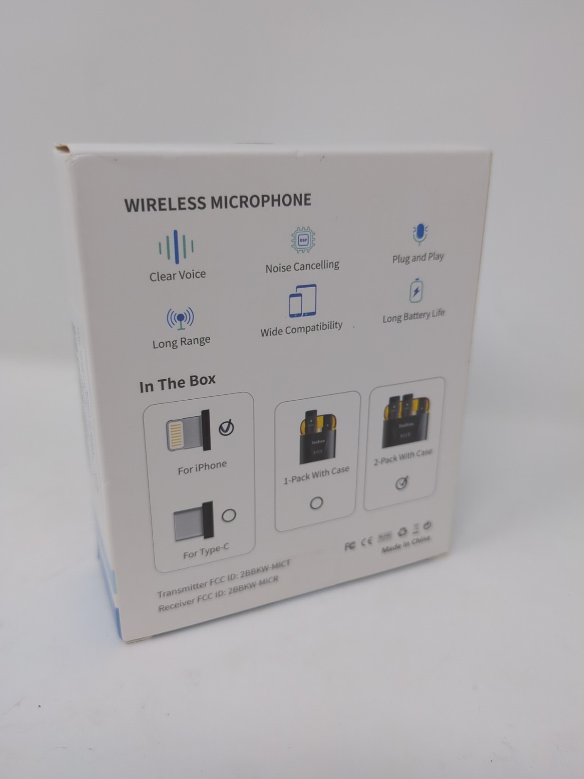 2-pack Wireless Lavalier Microphone for iPhone iPad with Charging Case – TeoTee