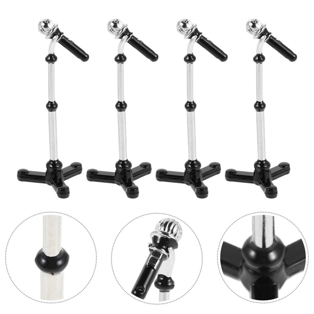 4 Pcs Mini Mics Miniature Music Instruments Set Little Microphone