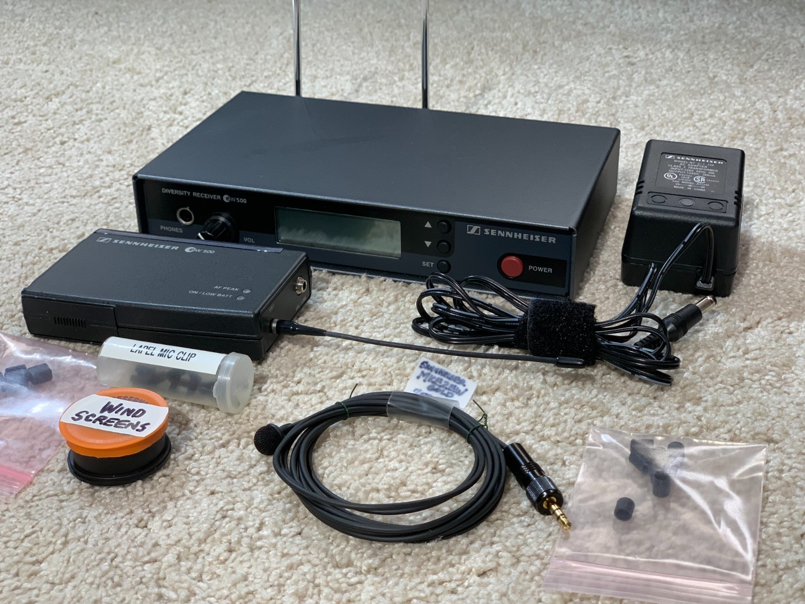 Sennheiser EM-500 Receiver + SK-500 Trans.(Both 518-550 MHZ) + Senn MK2 GOLD mic