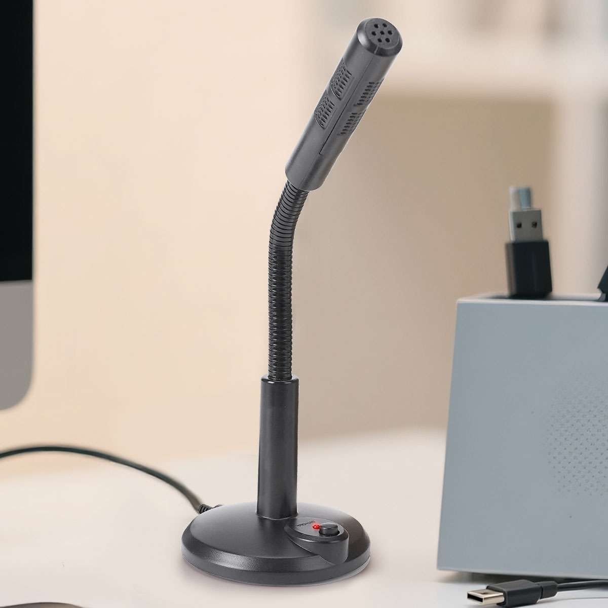 Desktop Mini Condenser Microphone USB Computer Mic Recording For Laptop PC