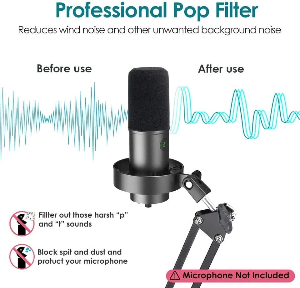 Microphone Pop Filter Compatible with Fifine K688 – Mic K688 Foam Windscreen