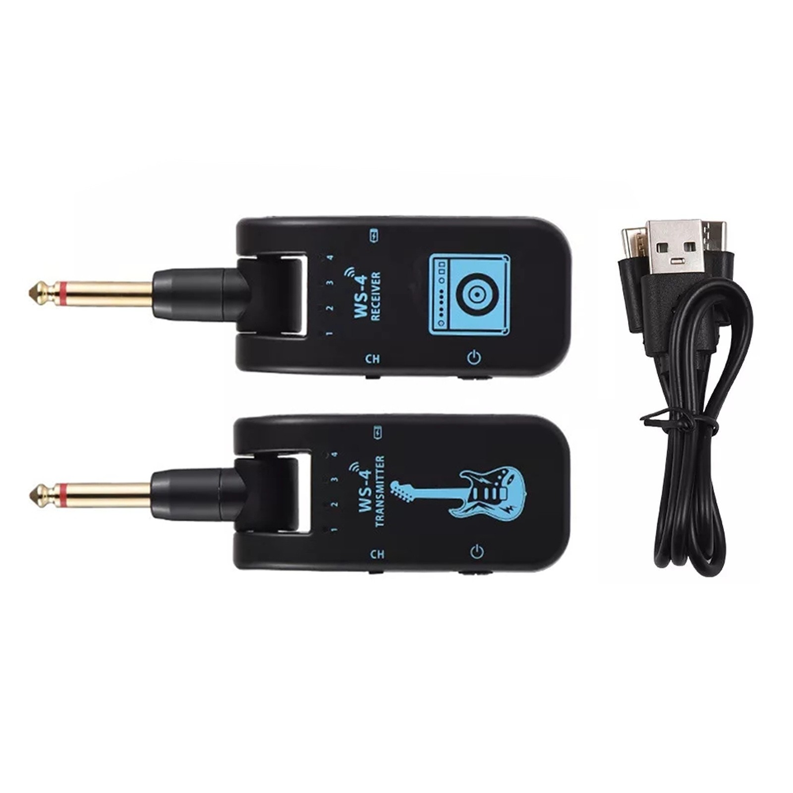 8 Channels 2.4G Wireless Guitar Rechargeable Transmitter And Receiver