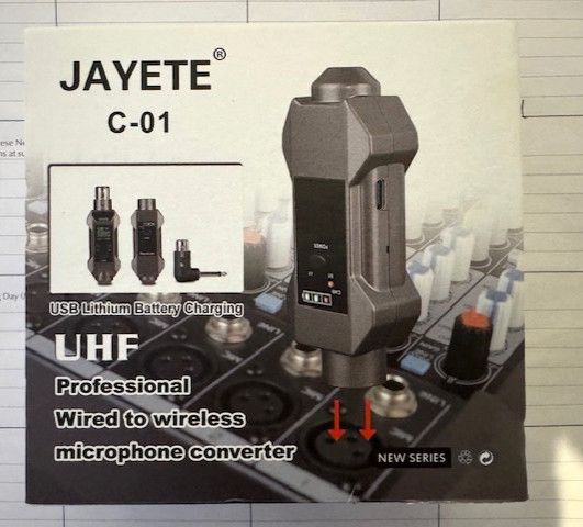 JAYETE C-01 UHF Microphone Converter Professional Wired to Wireless Micphone