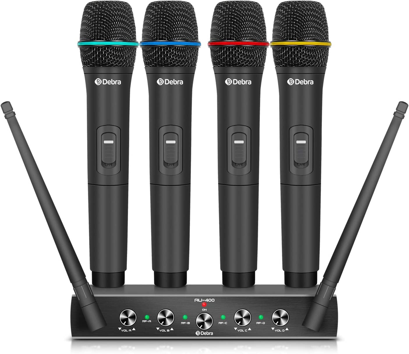 Debra Audio Pro UHF 4 Channel Wireless Microphone System with Cordless Handheld