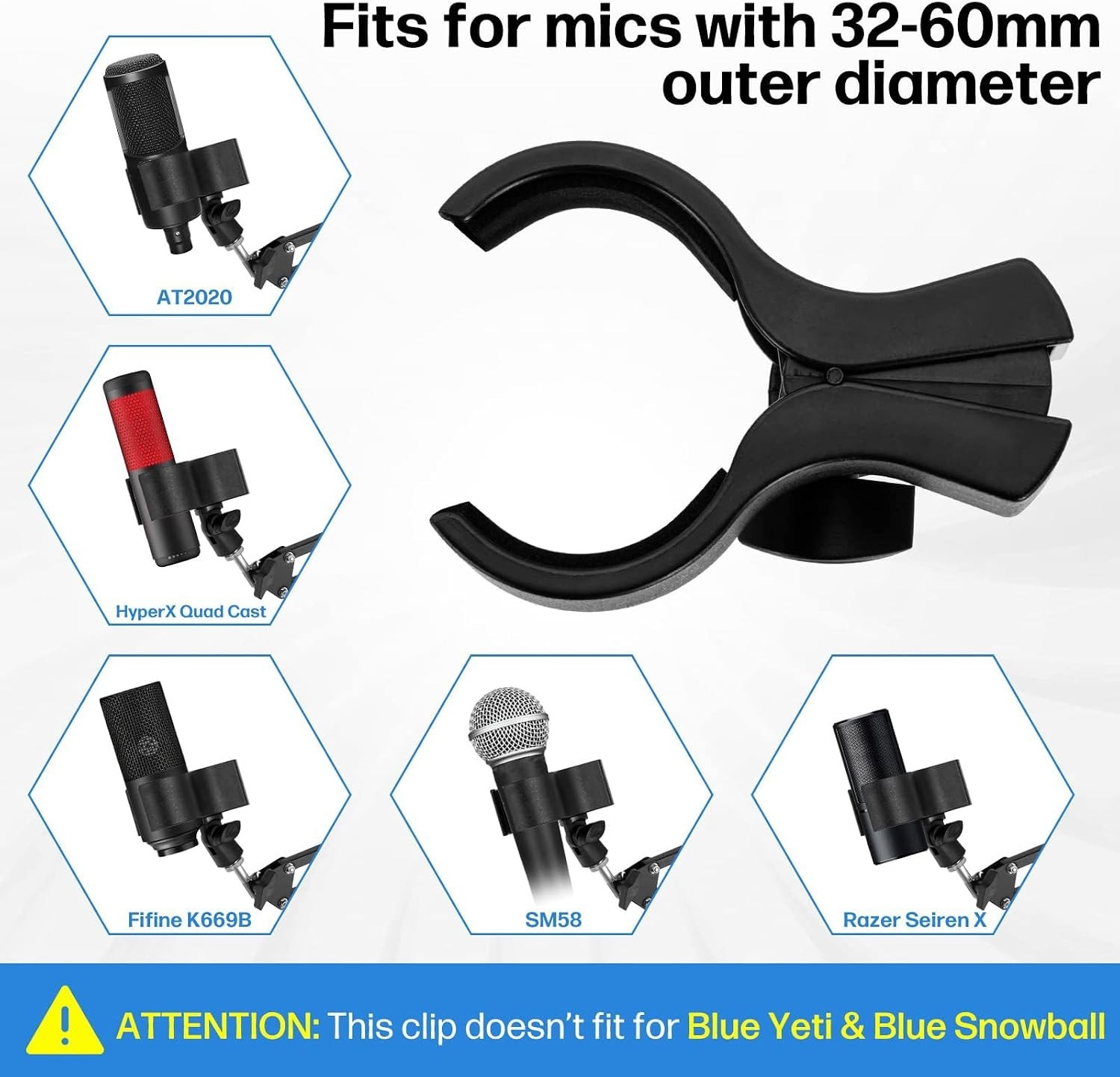 Versatile Mic Holder for Condenser & Wireless Microphones – Black Classic Style