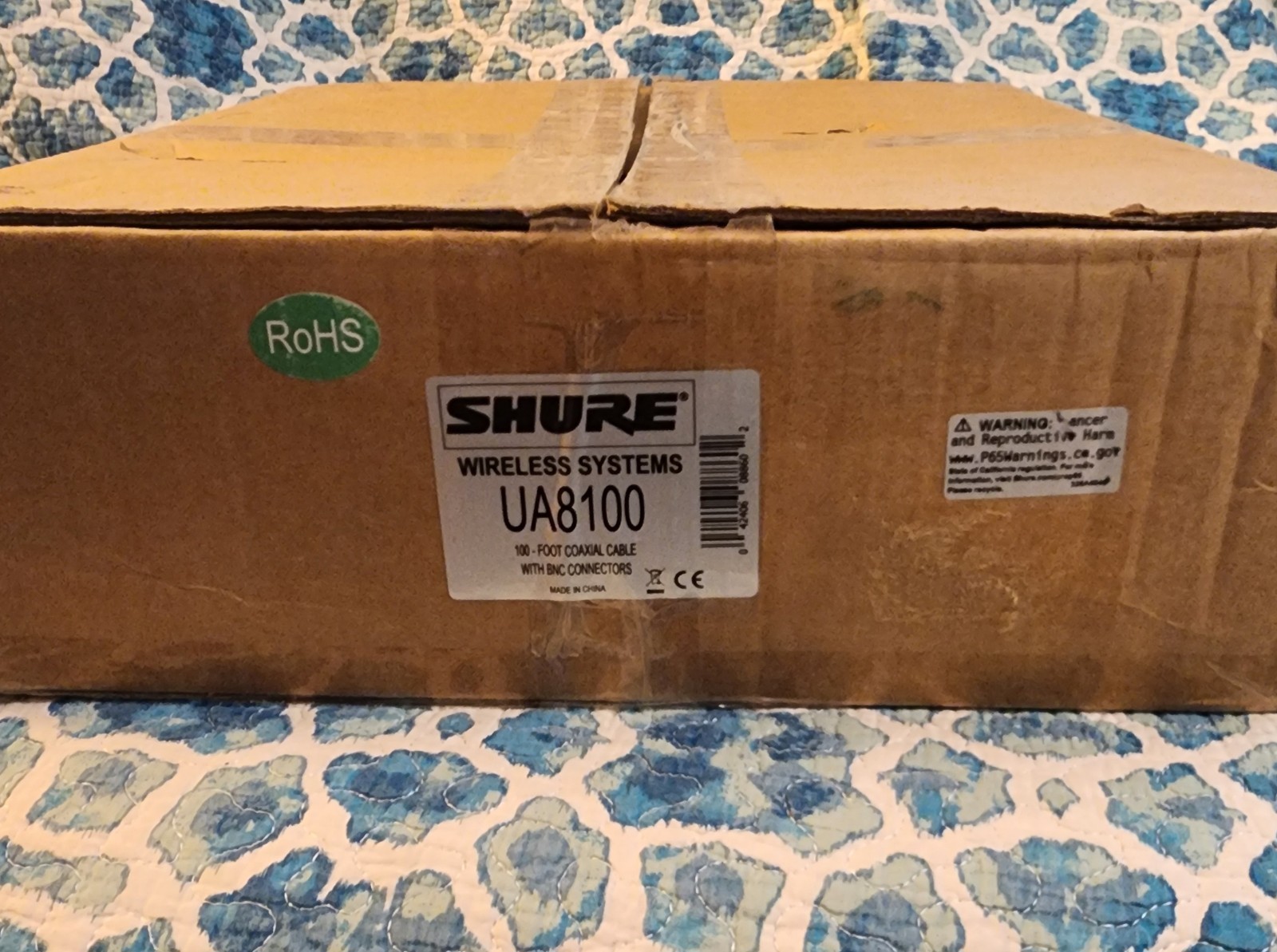 Brand New Shure UA8100 100′ Coaxial Cable w/BNC Connectors-Wireless Mic Systems