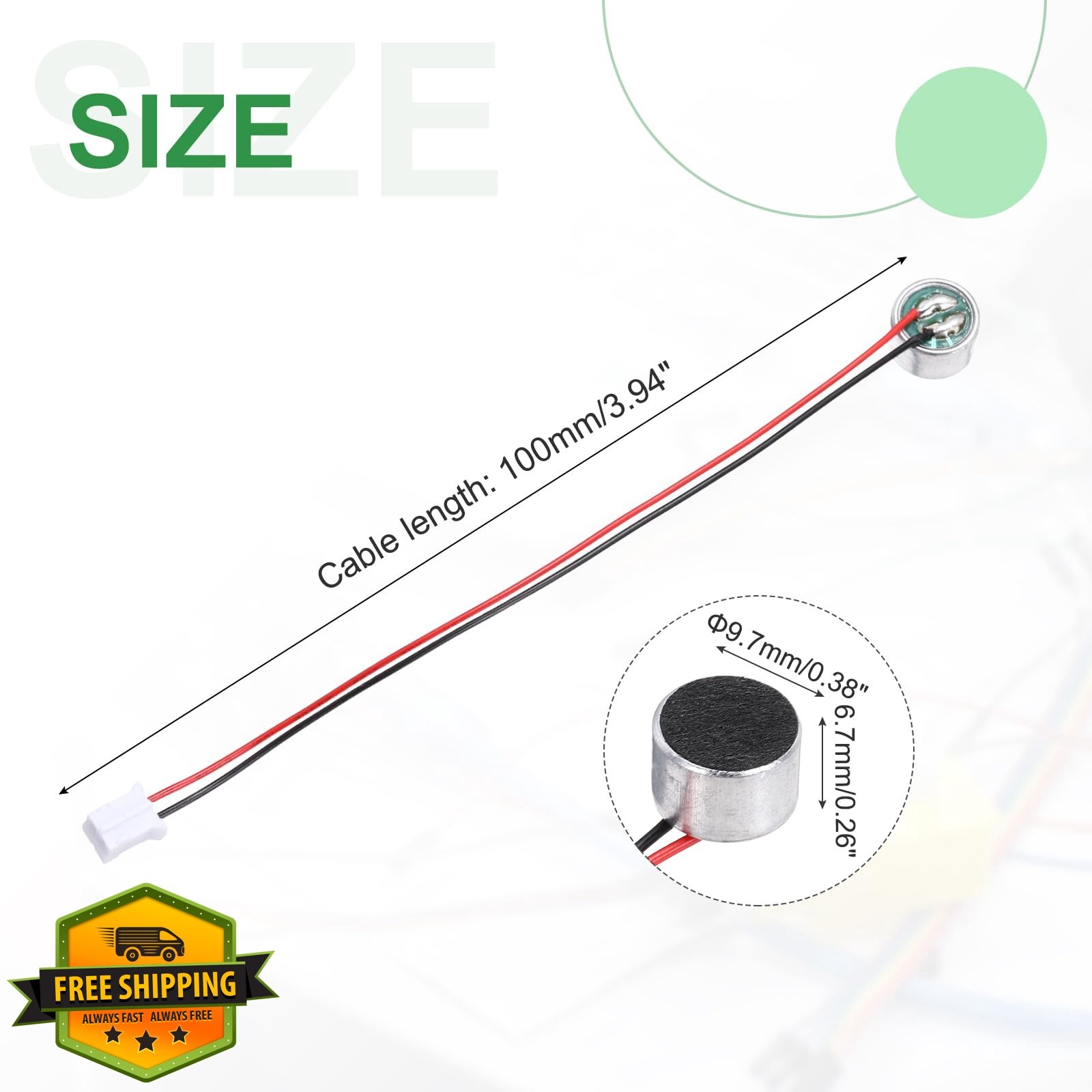 MECCANIXITY 10pc Electret Mic Condenser Pickup 9.7mm