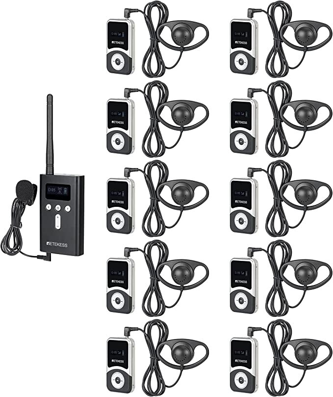 RETEKESS T130S-T131S Wireless Tour Guide Audio System 10 Receivers Church Museum