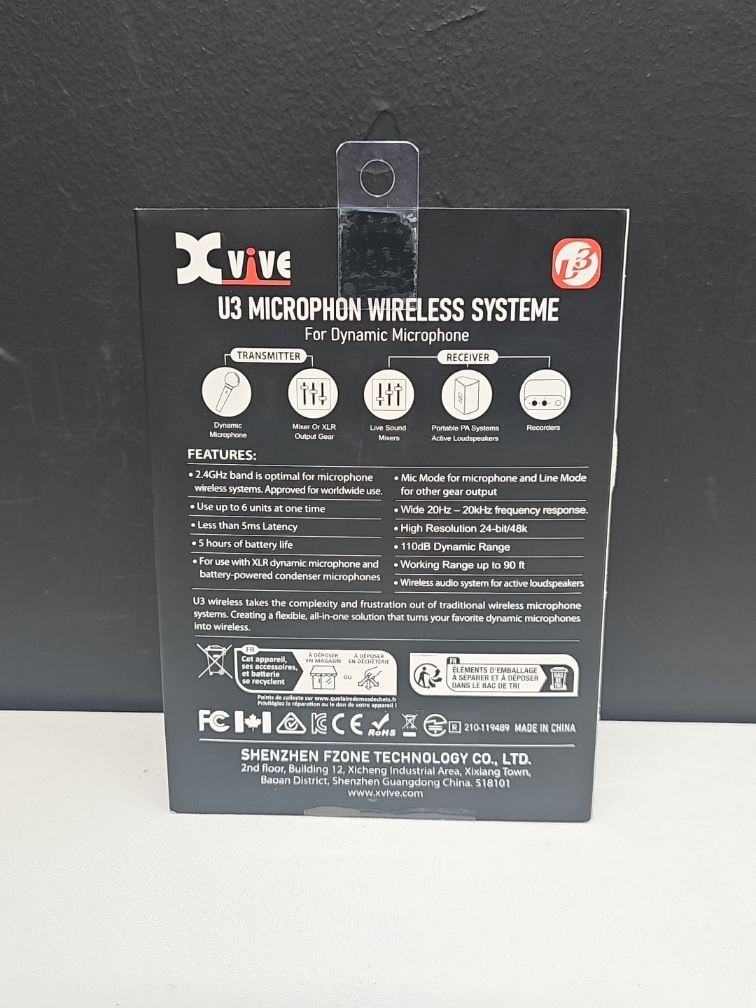 Xvive U3 Dynamic Microphone Wireless System XLR Transmitter Receiver 2.4GHz