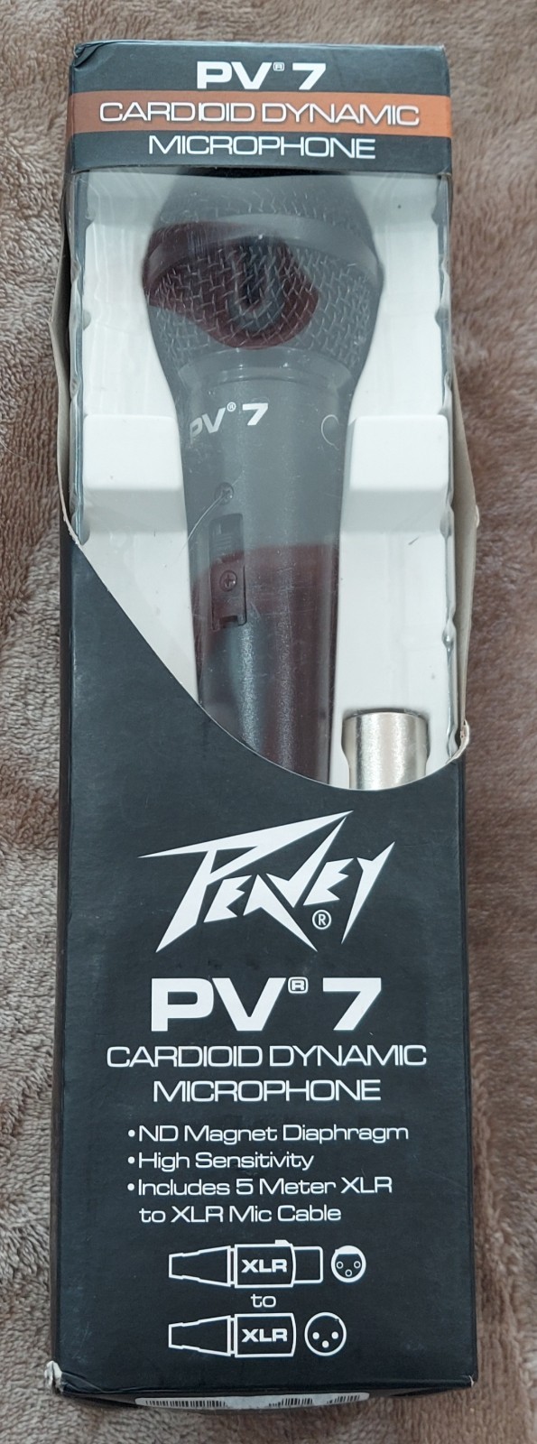 Peavey PV-7 Dynamic Cardiod Vocal Stage Live Microphone with 5 Meter XLR Cable