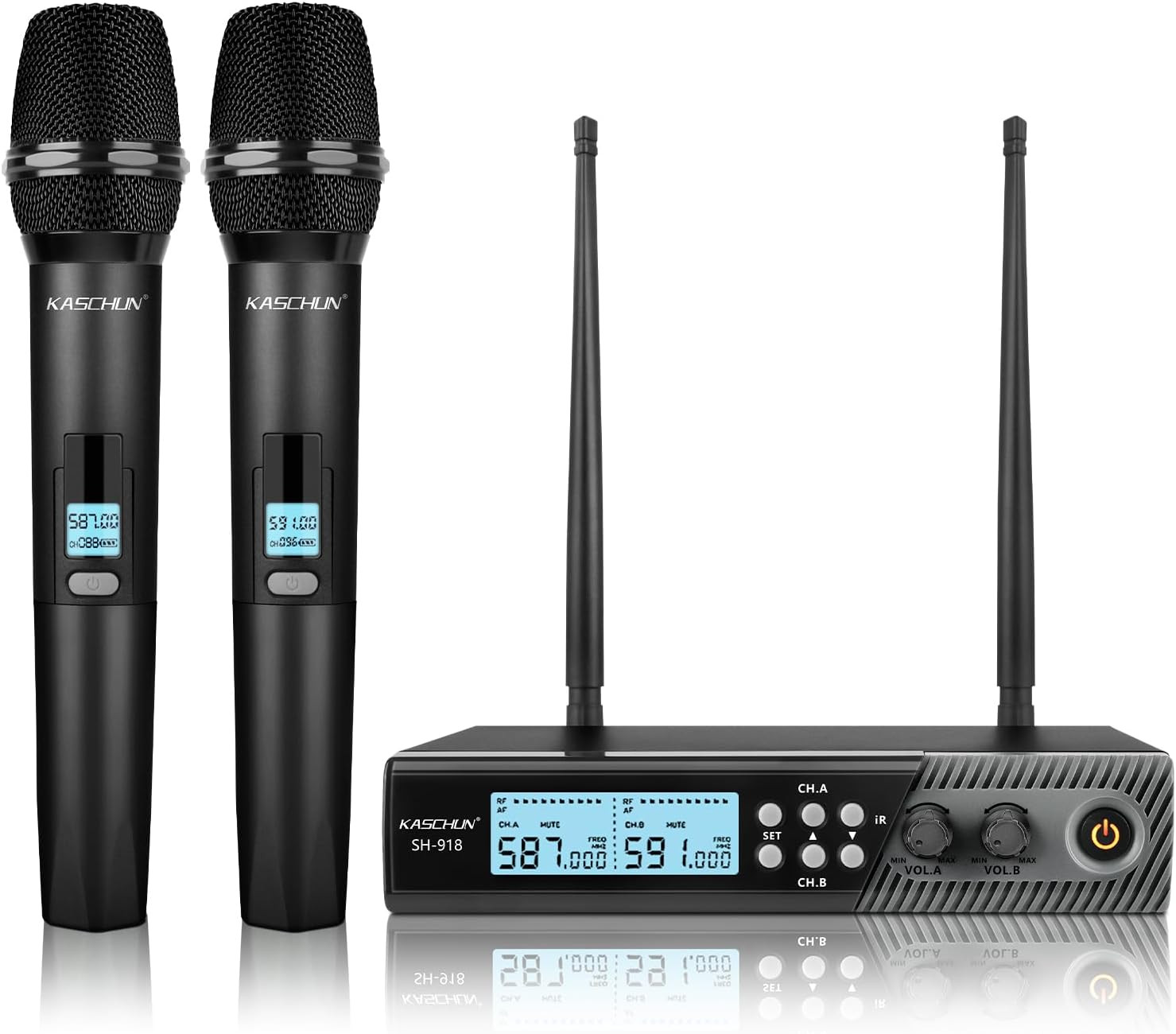 UHF Wireless Microphone System, 328ft Range, Ideal for Karaoke & Events