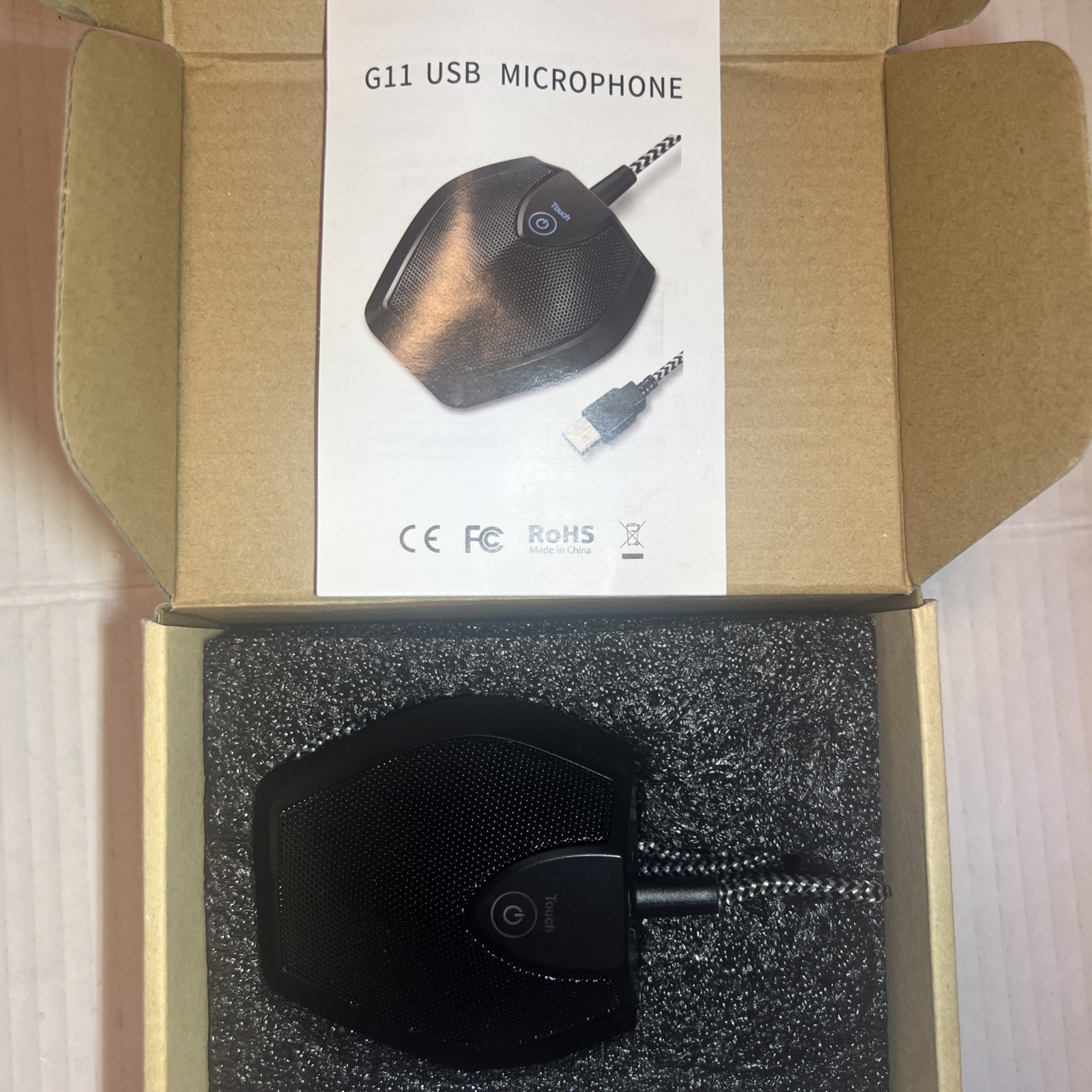 TONOR G11 Conference USB Microphone Omnidirectional Condenser PC Mic, Black