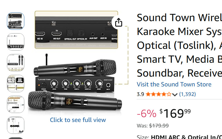 Microphone Mixer Sound Town 16-Ch Wireless Smart TV