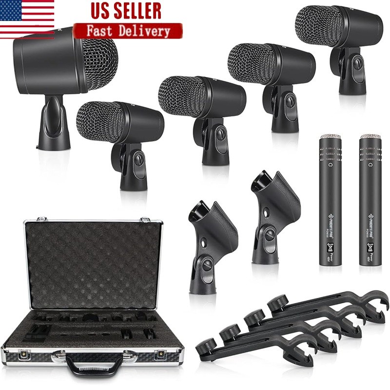 7-Piece Drum Microphone Set Cardioid Super-Cardioid Studio Stage Recording New
