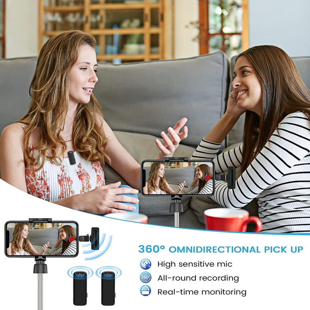 Lavalier Microphone Wireless Audio Video Recording Mini Mic For Android / iPhone