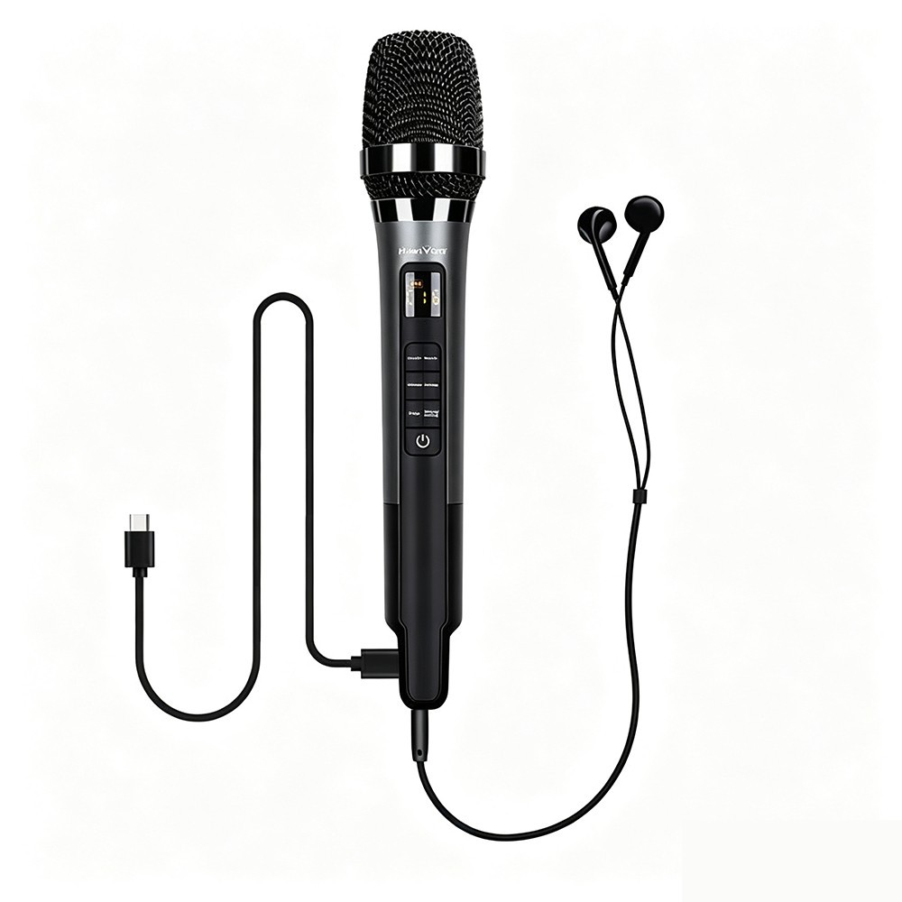 Live microphone H20 with sound card, supporting charge sound return headphones