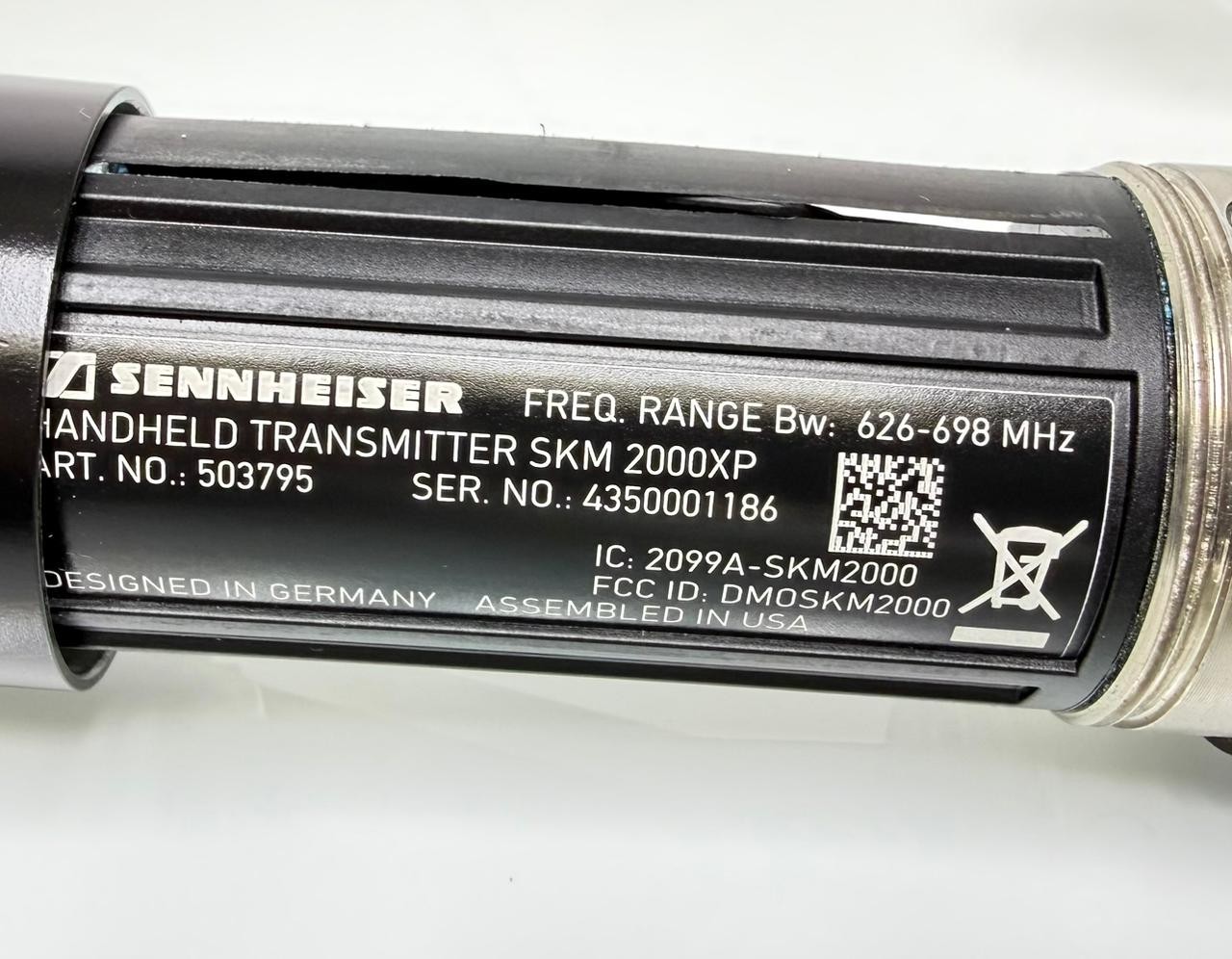 Sennheiser SKM2000XP Handheld Transmitter w/E935 Capsule FREQ Bw: 626-698 MHz
