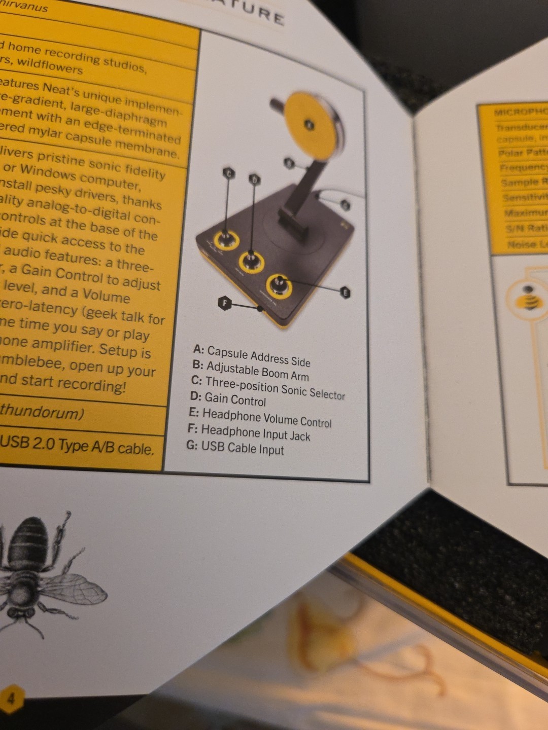 NEAT Bumblebee USB Desktop Microphone Tested Working