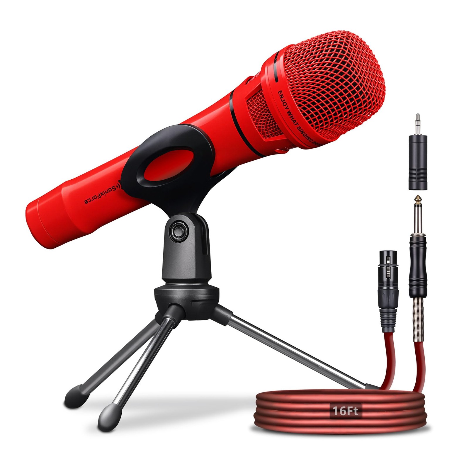 Dynamic Microphone 40Hz-16kHz Frequency Response with 16ft XLR to 1/4″ Cable