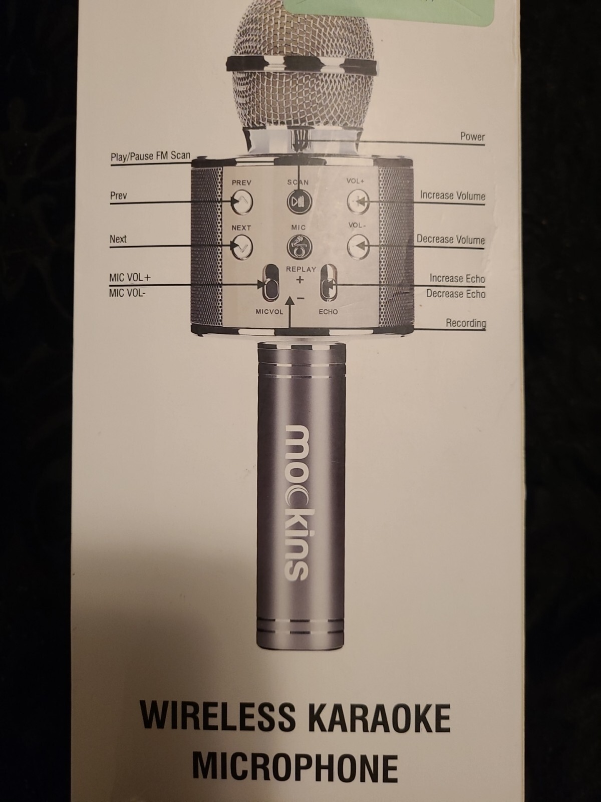Mockins Inalambricos Profesionales Professional Karaoke Microphone Silver NIB
