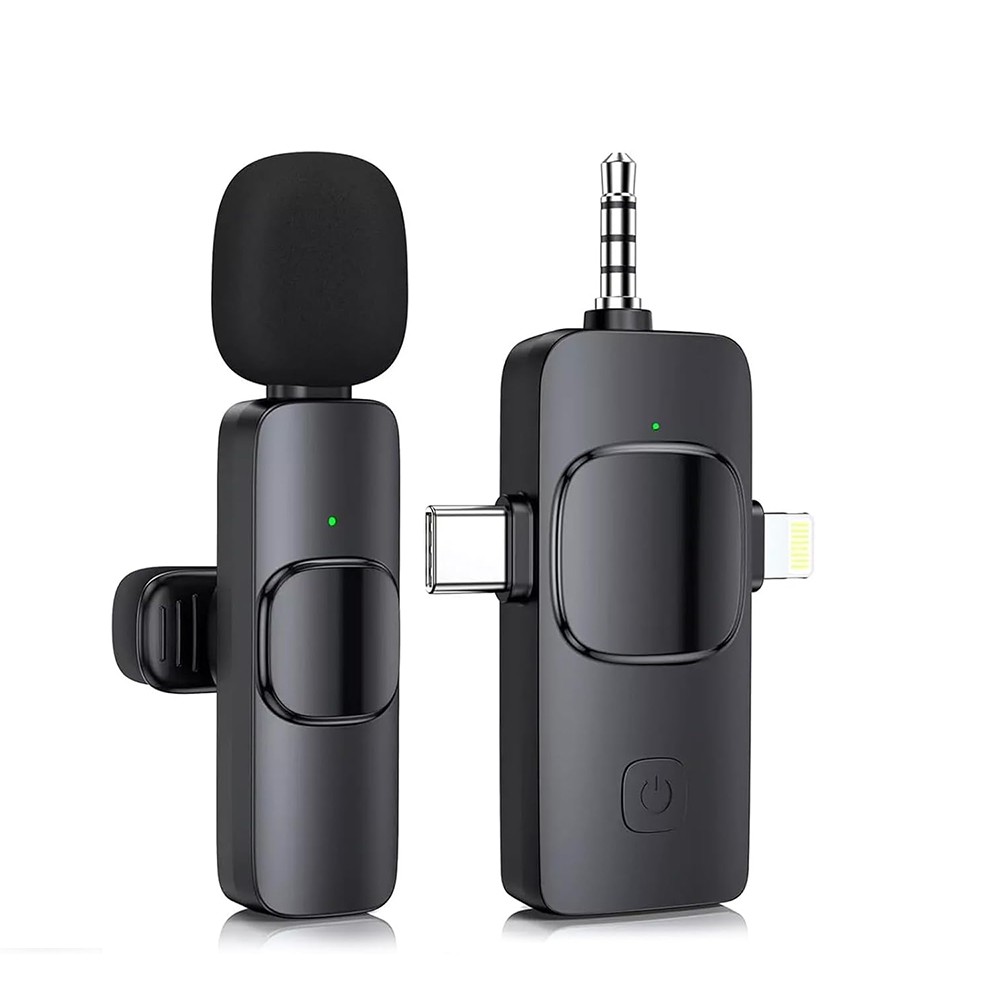 3.5mm Jack Lavalier Wireless Microphone Audio Video Recording For Android/iphone