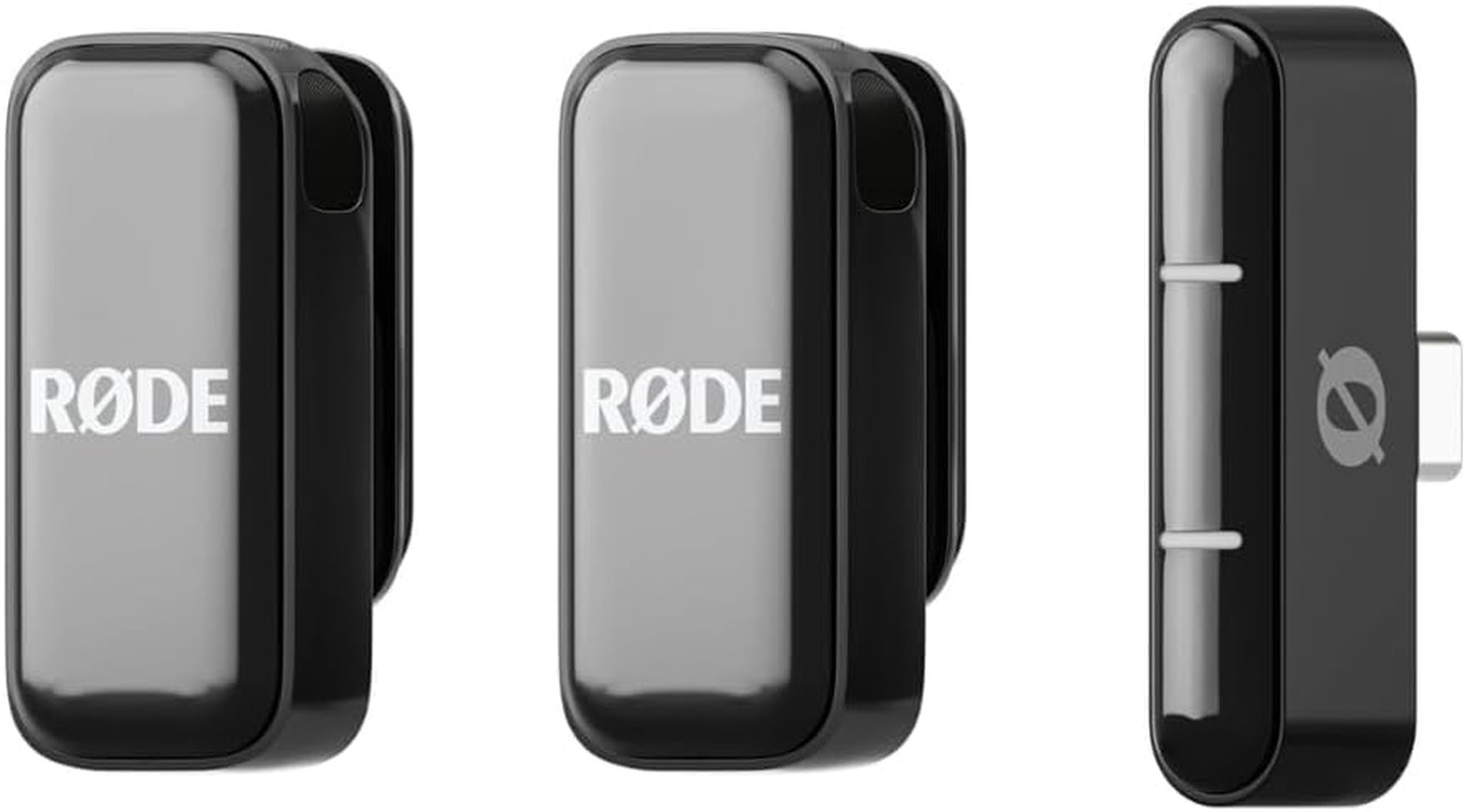 Compact Wireless Microphone Set for Smartphones – 2 Mics with Charging Case