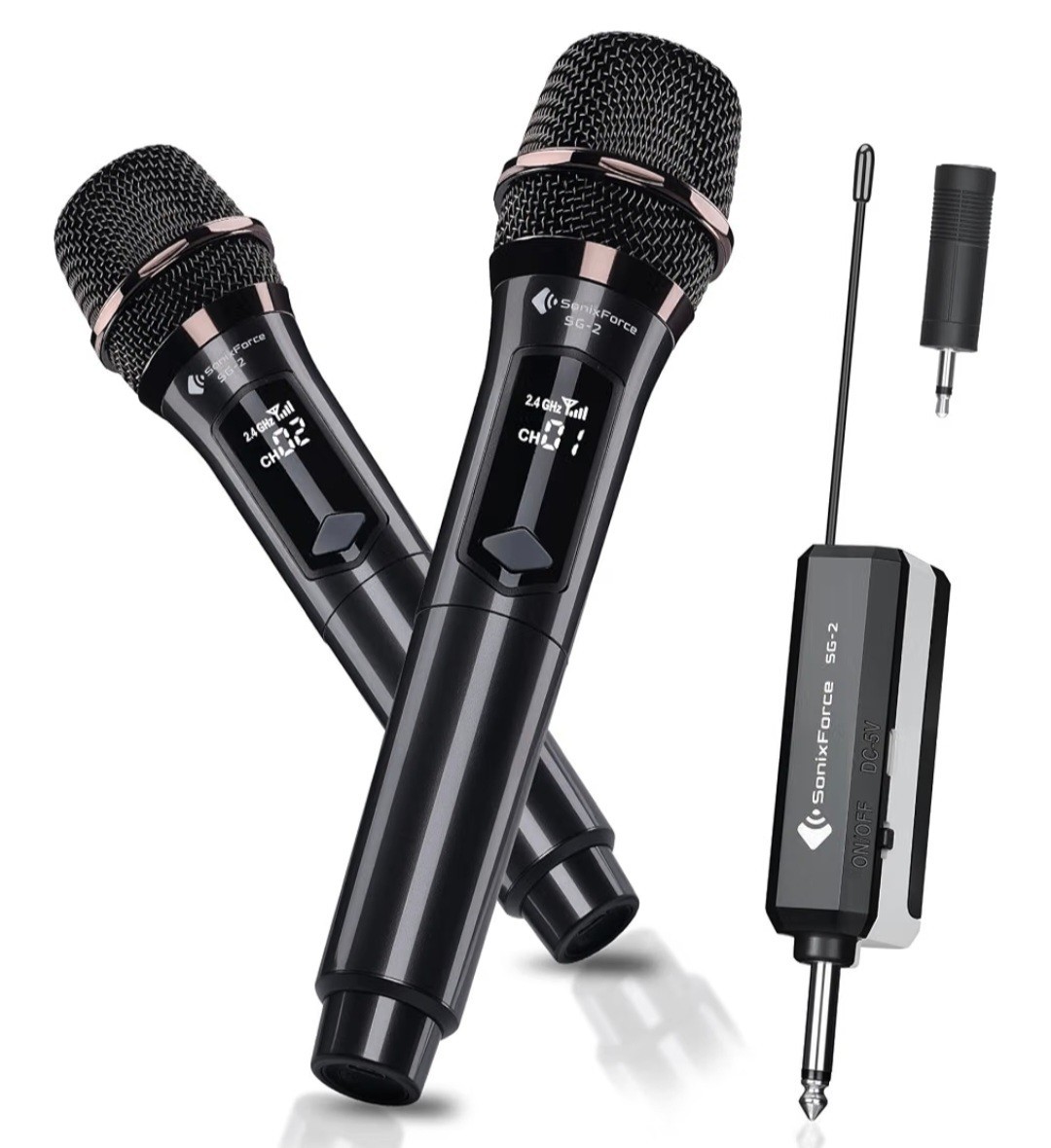 SonicForce Wireless Karaoke Microphones, Singing Microphone for Speaker