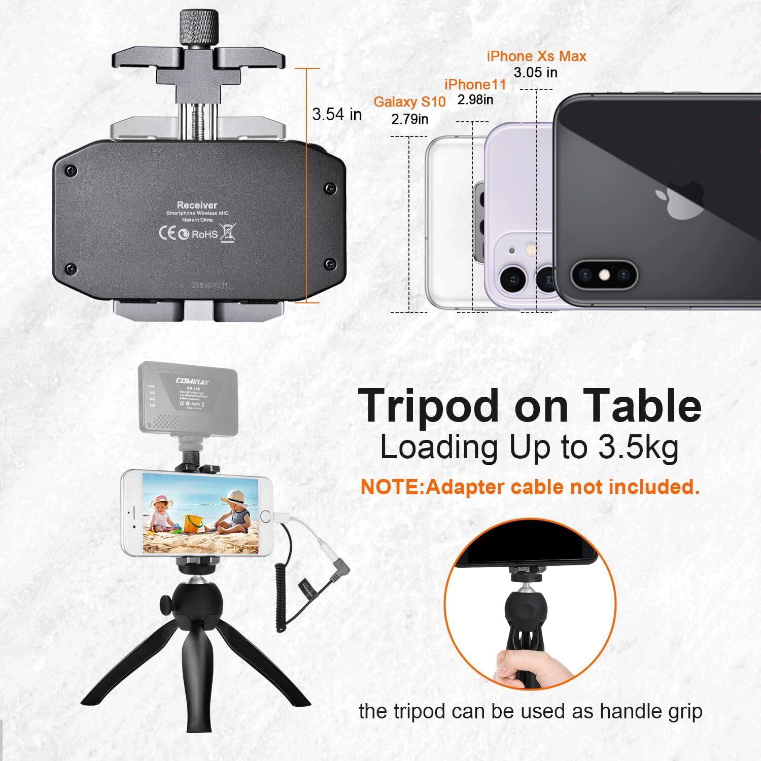 COMICA CVM-WS50H Multi-Channels Smartphone Wireless Microphone with Hand-held TX