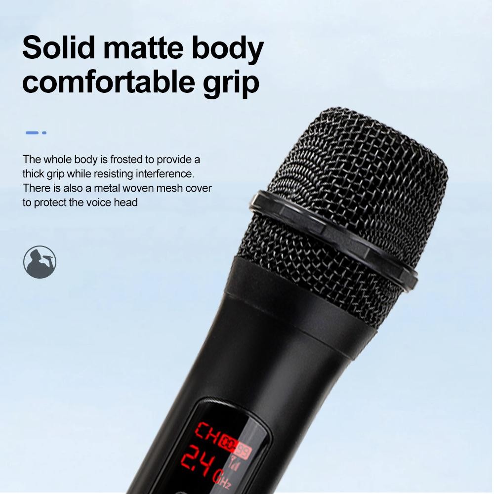 Wireless Microphone 2 Channels VHF Fixed Frequency Handheld Mic Micphone For Par