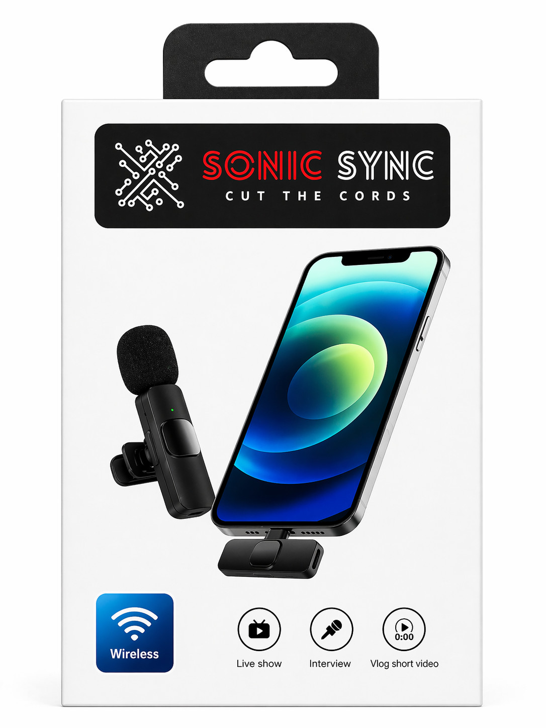 microphone, wireless, plug and play, for podcasts, vlogs, live streaming