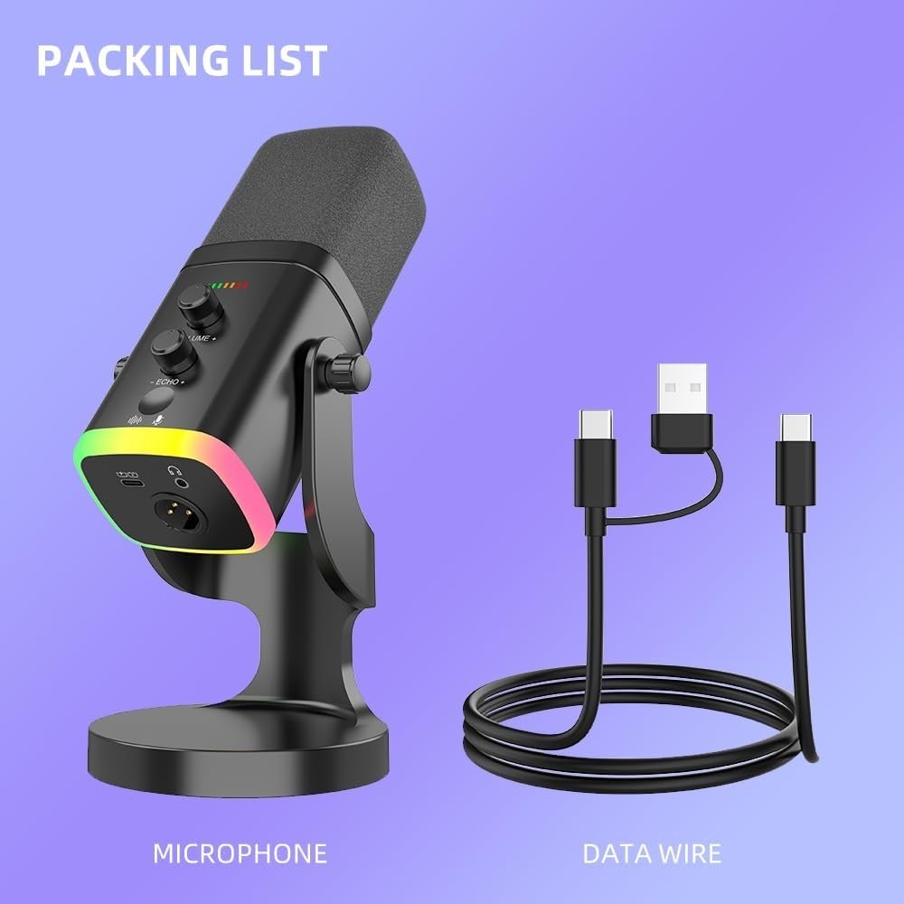 Dual-Mode Dynamic PC Gaming Microphone, Games Console Computer/Phone/Tablet