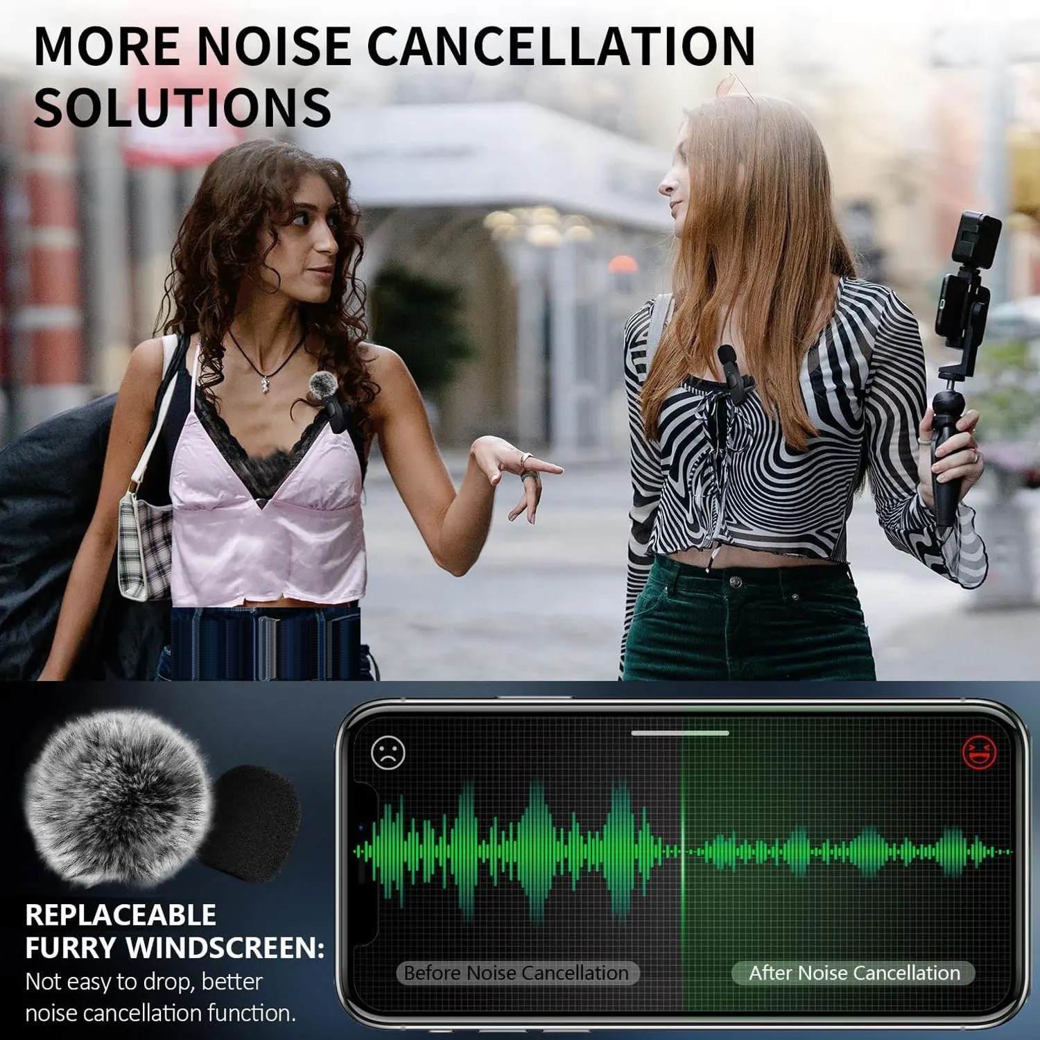 Lavalier Microphone Wireless Audio Video Recording Mini Mic For Android/iPhone