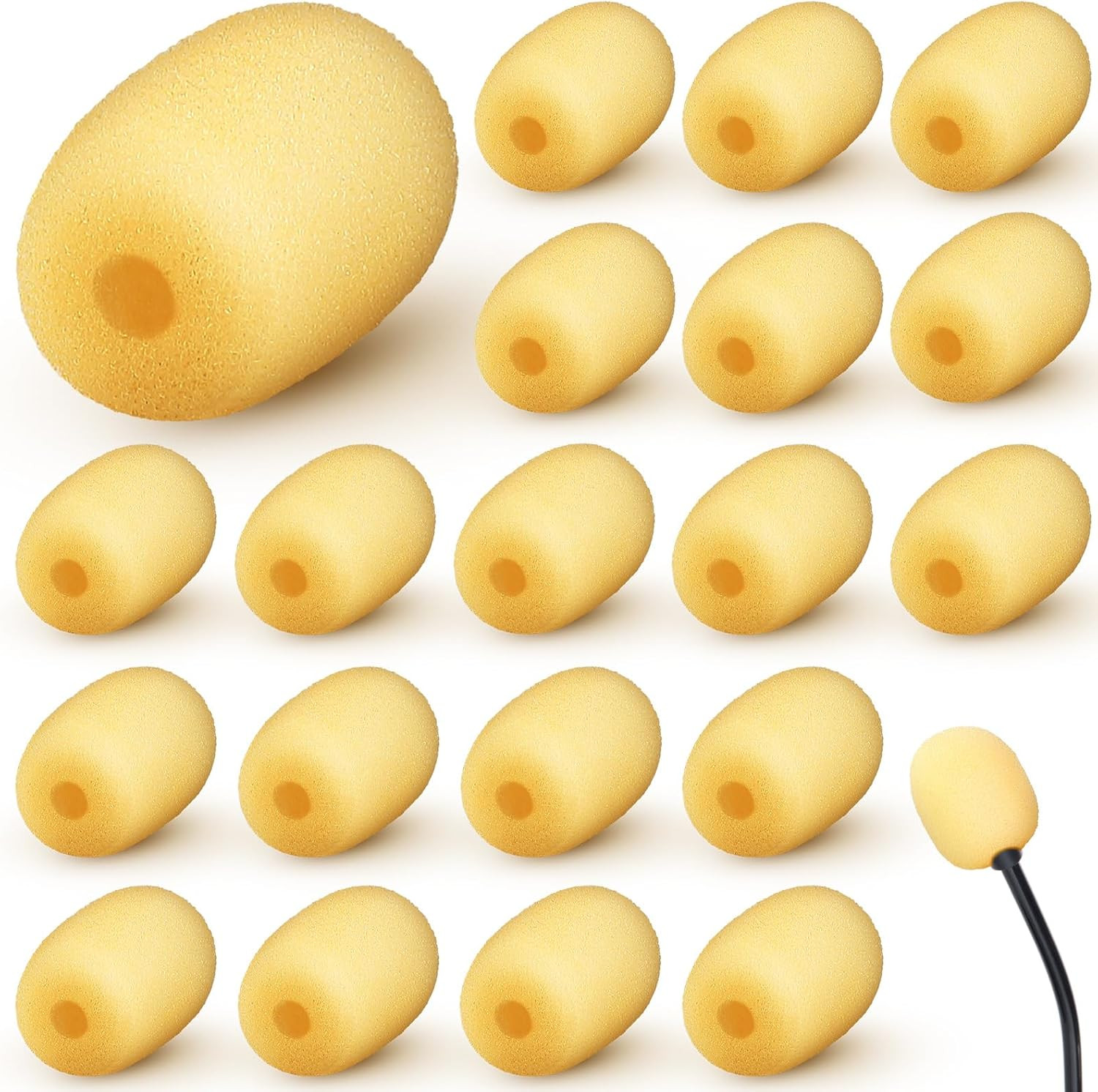 20 Mini Size Headset Windscreen Microphone Foam Cover Small Lapel Mic Sponge Pop