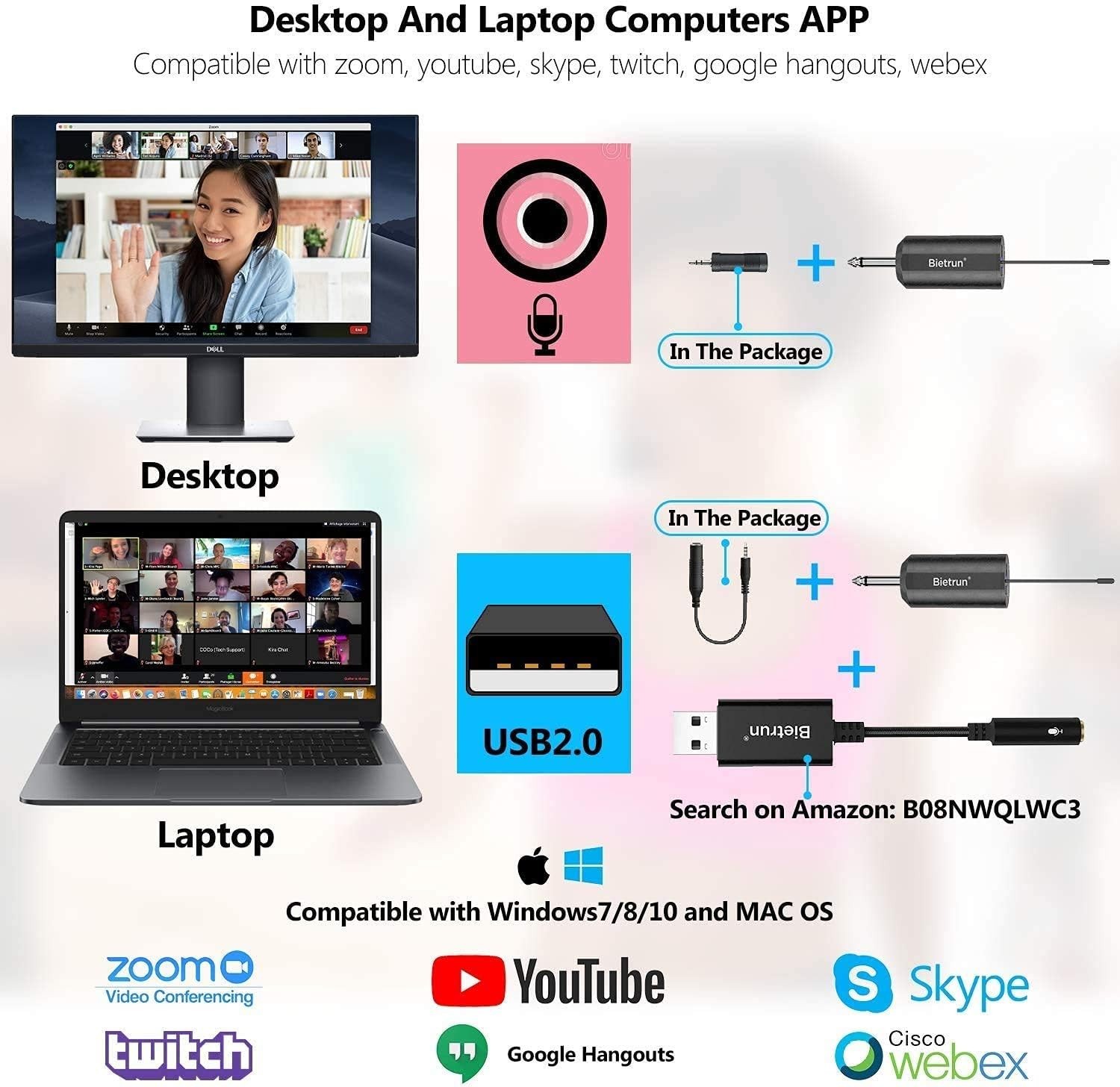 Rechargeable UHF Wireless Mic System – Lavalier, Handheld & Headset Included